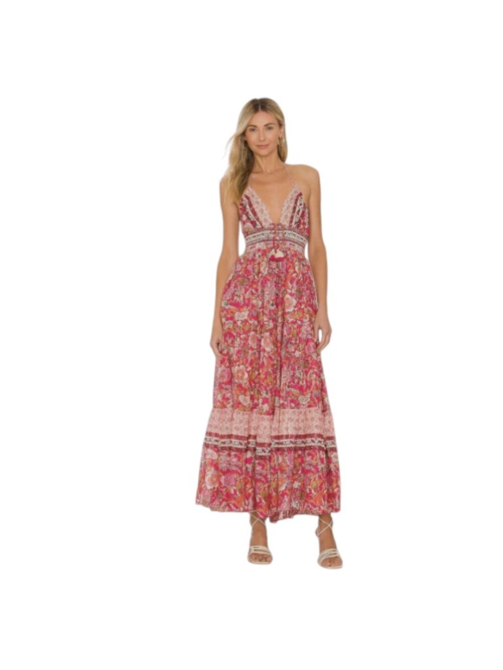 Free People Real Love Meadow Combo Print Maxi Dress Women's Size Medium